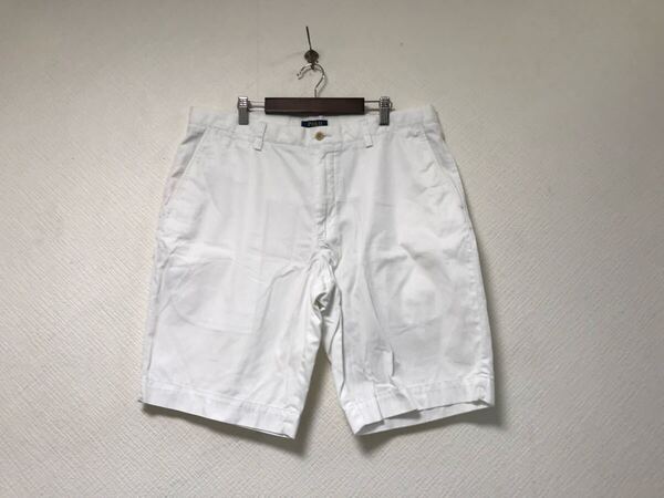 本物ポロラルフローレンPOLORALPHLAURENコットンロゴ刺繍チノハーフショートパンツミリタリーサーフアメカジゴルフメンズXL白ホワイト36