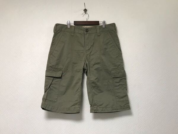 本物リーバイスLevisコットンワークカーゴハーフショートパンツミリタリーサーフアメカジワークスーツゴルフメンズLカーキ34