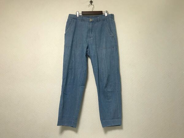 本物チャオパニックティピーCIAOPANICTYPYコットン麻リネンベイカーイージーデニムパンツメンズサーフアメカジミリタリーゴルフ青ブルーL