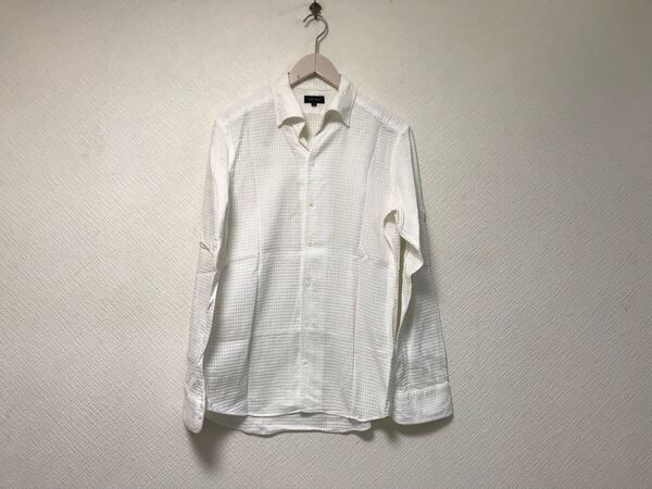 本物ジョゼフオムJOSEPH HOMMEコットンキーネックドレス長袖シャツメンズサーフアメカジビジネススーツモードドレスゴルフ48白ホワイトL