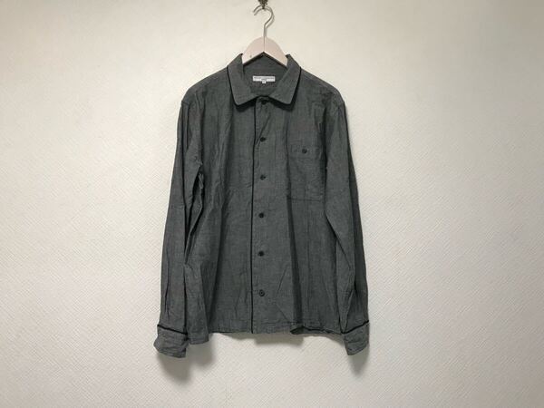 本物チャオパニックCIAOPANICコットンシャンブレー長袖シャツメンズサーフアメカジミリタリービジネススーツモードドレスゴルフグレーL