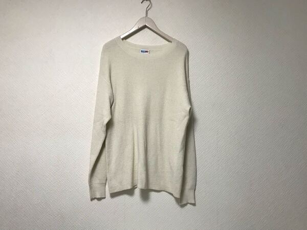 本物ジャーナルスタンダードレリュームJOUNALSTANDARDrelumeレーヨンウールナイロンカシミヤニット長袖セーターメンズゴルフ白ホワイトL