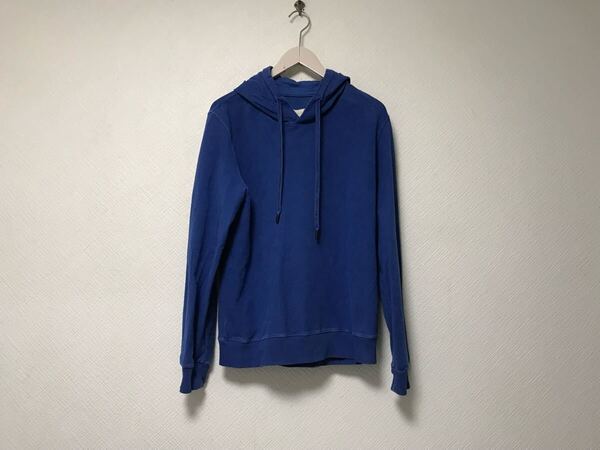 本物チルコロ1901CIRCOLO1901コットンストレッチ薄手スウェットパーカー長袖ロンTシャツメンズビジネススーツゴルフ青ブルーSルーマニア製