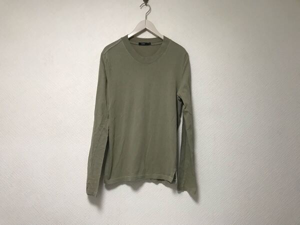 本物ベイシークbassikeコットン長袖ロンTシャツメンズサーフアメカジミリタリーストリートスケーターワークビジネススーツゴルフベージュS