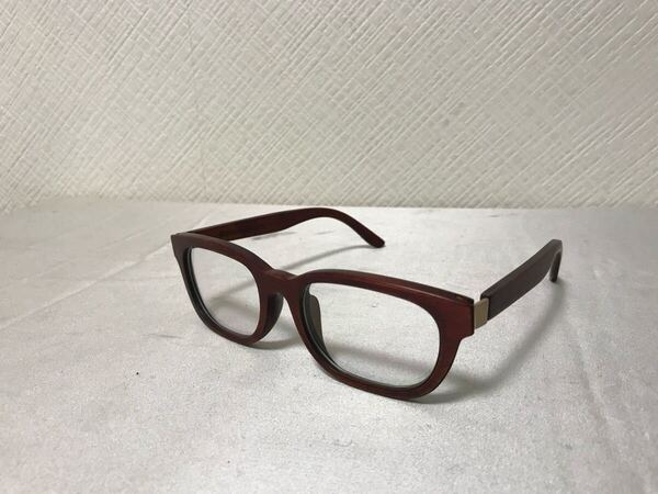 新品未使用木製ウッドフルリム伊達メガネフレーム眼鏡めがねサングラス茶ダークブラウンメンズレディースビジネススーツハンドメイド手作り