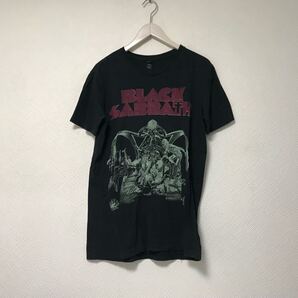 本物ブラックサバスBLACKSABBATHコットンプリント半袖TシャツメンズサーフバイカーバンTロック黒ブラックSニカラグア製ヴィンテージ