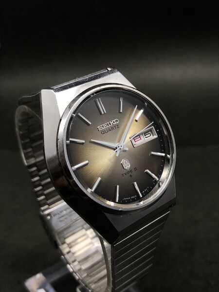 オールドクオーツの名品◆希少/良コンディション◆セイコー/SEIKO【タイプⅡ/TYPE2】茶文字盤◆諏訪精工舎1976年製◆新品電池交換済