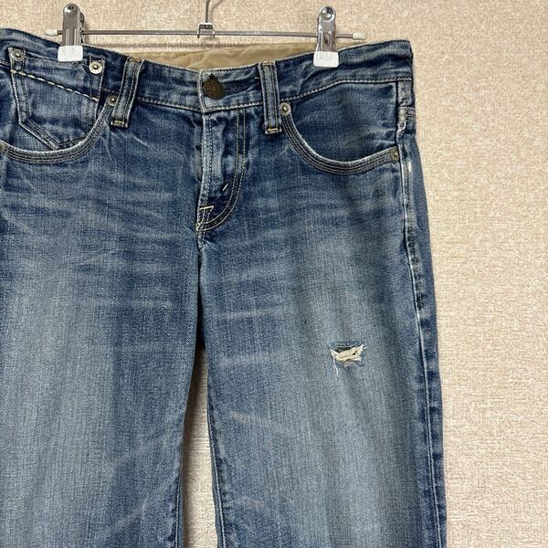 【レディースデニム】 levi's リーバイス 908 ダメージジーンズ LPCL01-101 ブーツカットデニム ローライズデニム W29 レディースM相当