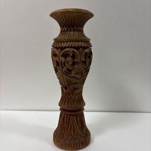 木彫り花瓶 アジアン 古道具 アジアン雑貨 アンティーク 木彫の壺 木彫り花瓶 エスニック雑貨 木彫りの置物 花瓶