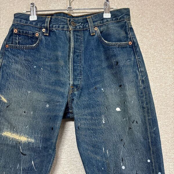 【ペイント加工 ダメージ加工】 Y2K levi'sリーバイス 501 USA製 ビンテージ デニム 刻印553 メンズMサイズ相当