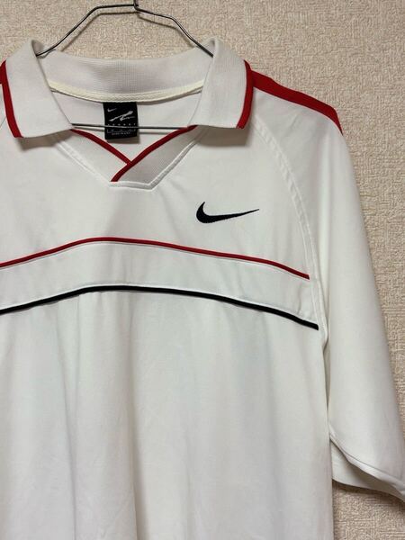 90s 【入手困難】 ナイキ 1997年 アンドレ・アガシ DRI-FIT 半袖ポロシャツ NIKE AGASSI テニスウエア メンズMサイズ