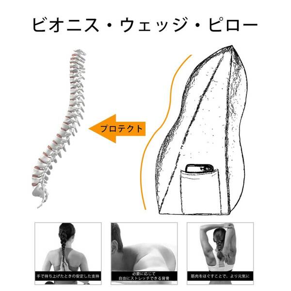 高級感のある サポート クッション 枕 背もたれ 60㎝