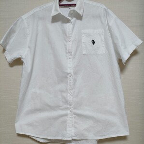 【洗濯済】U.S.POLO ASSN. 半袖シャツ Fサイズ ユーエスポロアサン 白