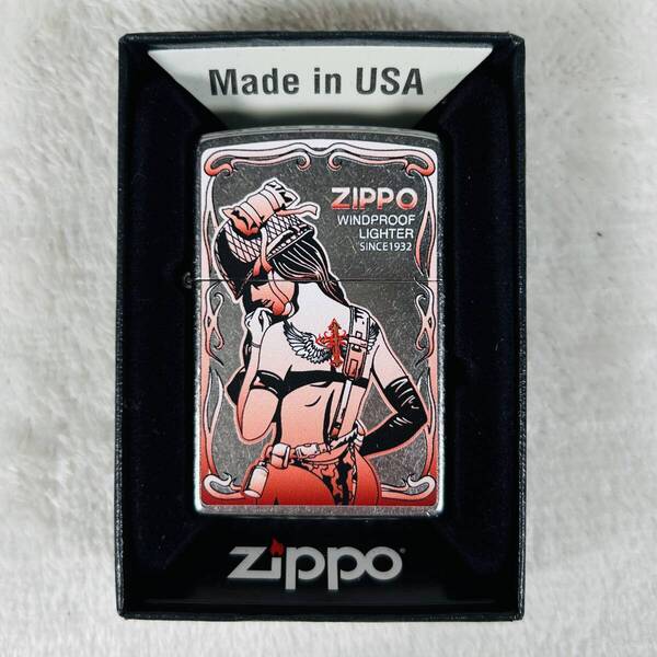 新品未使用 ZIPPO ジッポー コスプレ アーミー クロス フェザー シルバー アメリカン ストリートクローム 箱付き