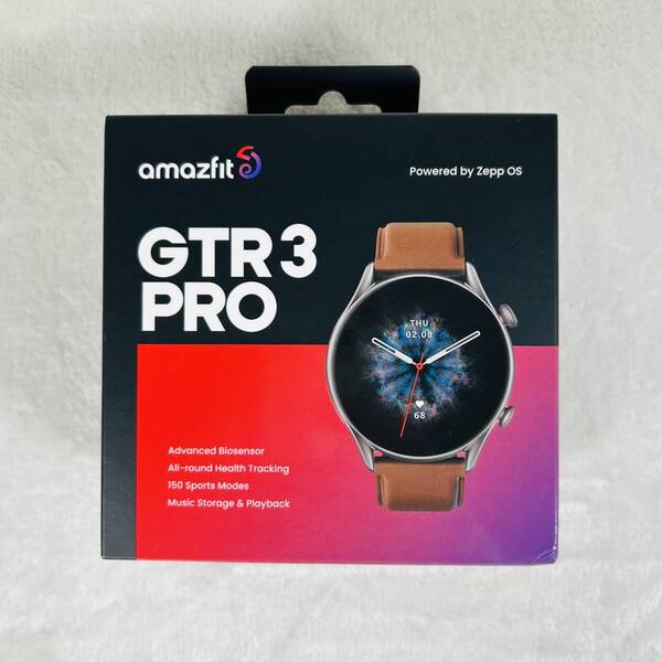 未使用 amazfit アマズフィット GTR 3 PRO スマートウォッチ ブラウンレザー