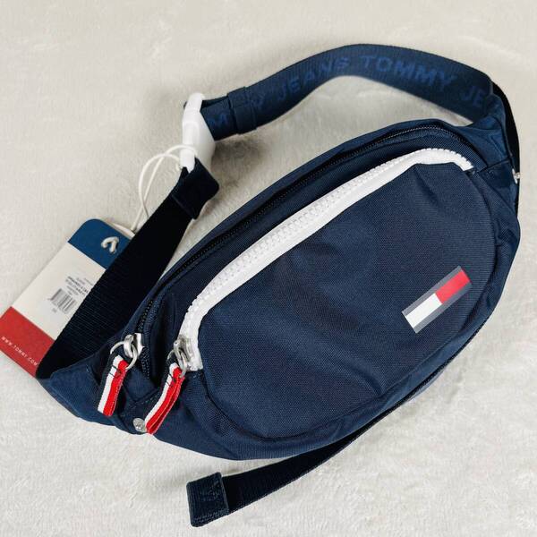 新品未使用 TOMMY JEANS トミージーンズ TOMMY HILFIGER トミーヒルフィガー 斜め掛け ベルトバッグ ボディバッグ AM0AM05918 CBK ネイビー
