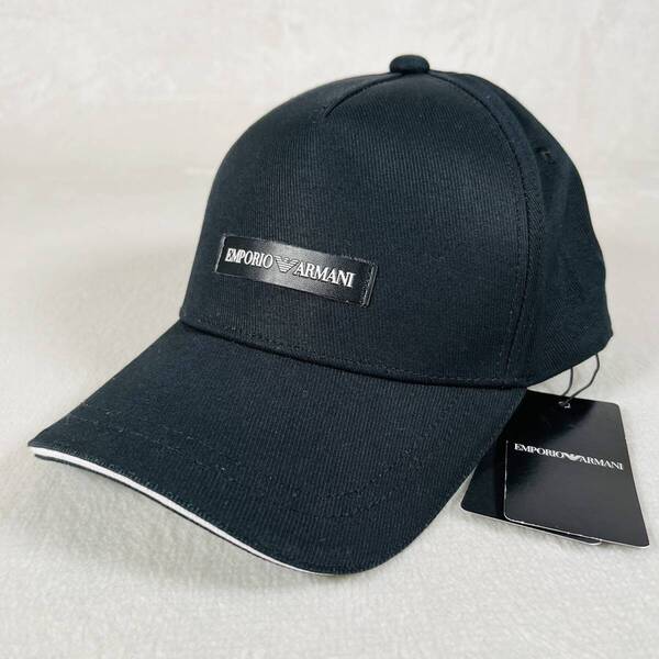 新品未使用 EMPORIO ARMANI エンポリオアルマーニ ロゴ スナップバック キャップ 帽子 ブラック 627921 CC991 0020