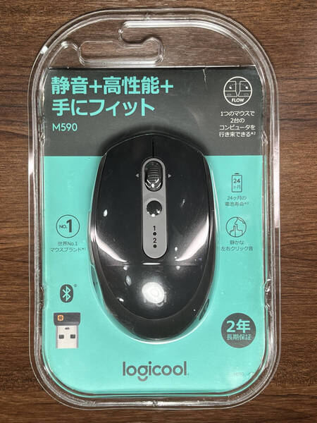 (中古 USED) logicool ロジクール M590 グラファイトトーナル M590GT ワイヤレス マウス 無線 静音 Bluetbooth Unifying