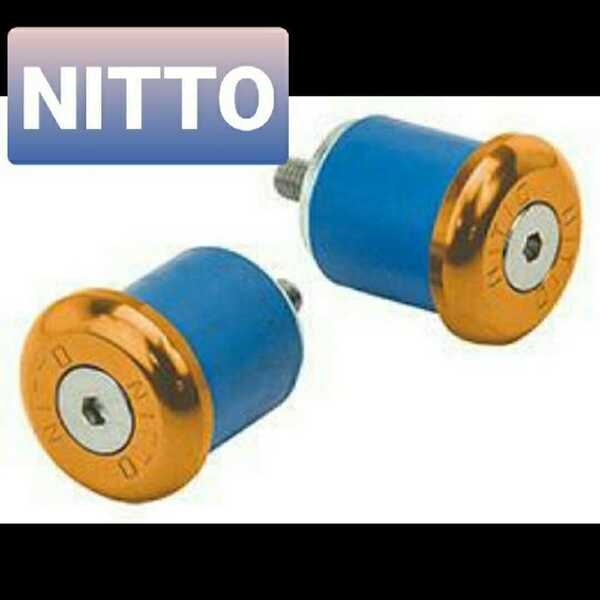 【新品】NITTO(日東)ハンドルバーエンドキャップ(ゴールド)
