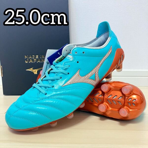 MIZUNO ミズノ モレリアネオ3 ジャパン 25.0cm アズールブルー 水色 / サッカースパイク molelia neo Ⅲ japan