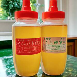 繊細 さくら蜜 芳醇なフルーティー さくらんぼ系百花蜜 希少国産ピュア 生はちみつ 300g各1本 計600g 国産蜂蜜 非加熱
