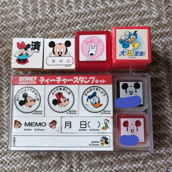 ディズニーキャラクター★ティーチャースタンプキット ごほうびスタンプ 先生スタンプ おまけ付き