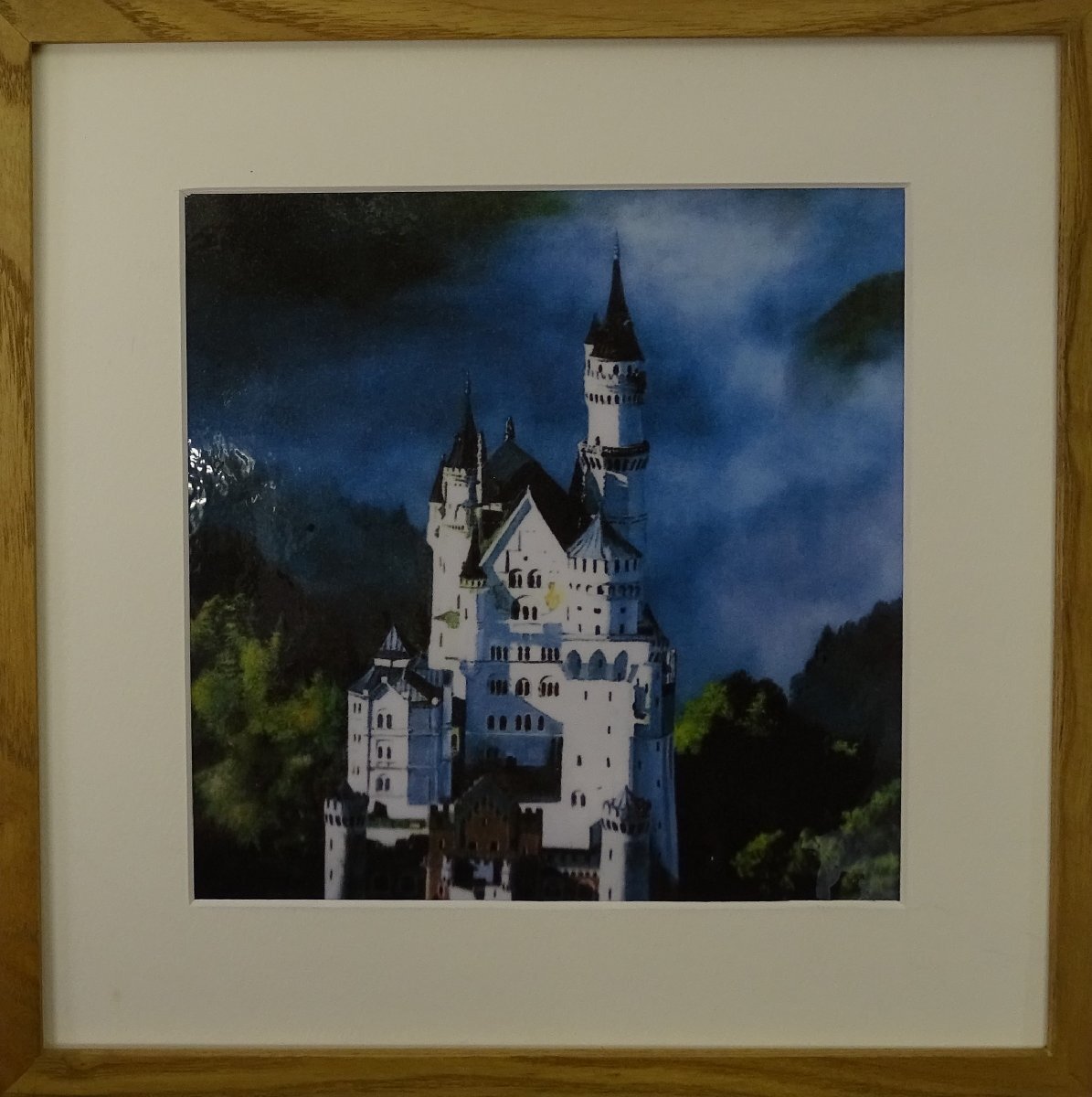 市村司作 ノイシュバンシュタイン城サムホールsize油絵 - 絵画