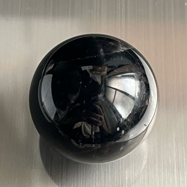 ◆新品◆漆黒!モリオン(黒水晶)丸玉◆約35㎜◆約57g◆内モンゴル自治区産◆天然石 パワーストーン 4月 誕生石 邪気払い 魔除け