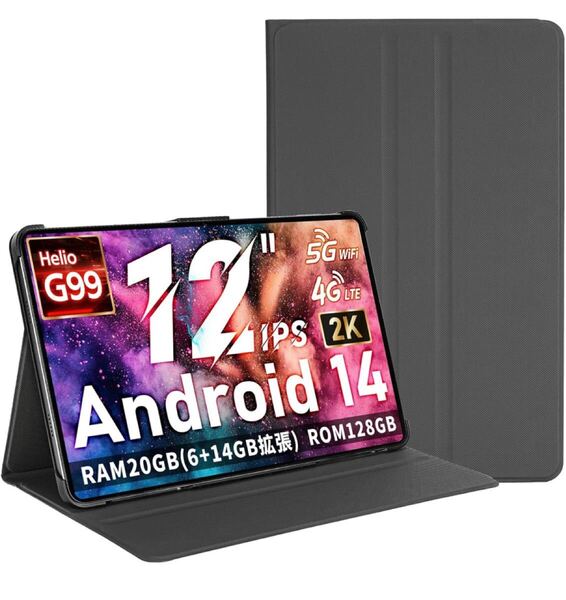 705a2401☆ Hitabt P30A 12インチ Android 14タブレット 専用保護ケース、2段階角度調整可能、三つ折りスタンド、フォリオケース