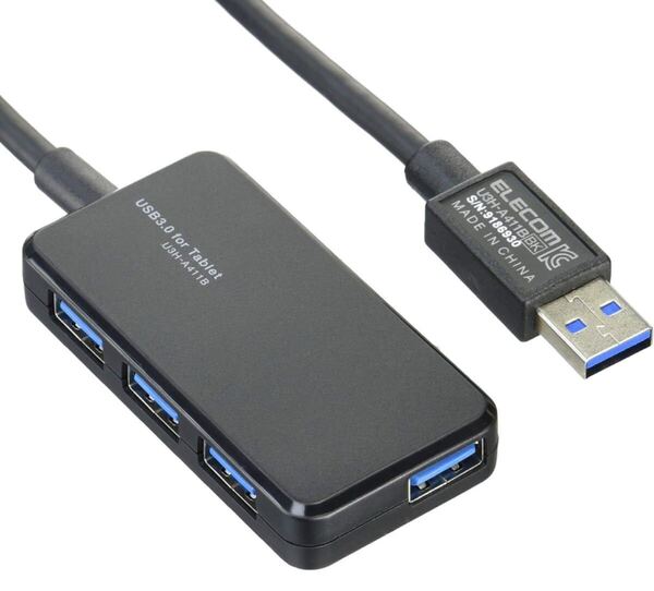 705a1234☆ エレコム(ELECOM) USB3.0 ハブ 4ポート バスパワー タブレット向け ブラック U3H-A411BBK
