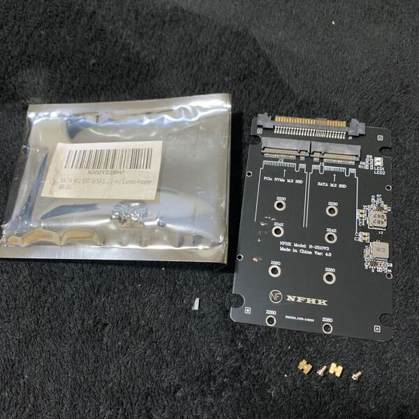 705t2335☆ SATA M.2 SSD to SAS & NVMe M.2 NGFF SSD to U.2 SFF-8639 変換 アダプター 2 in 1 Combo Adapter