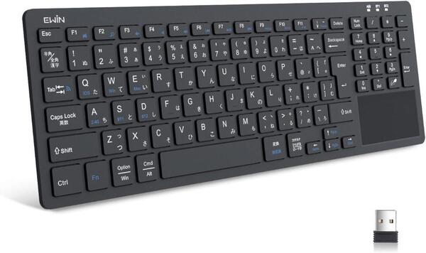 Ewin Bluetooth/USB 無線両対応キーボード ワイヤレスキーボード 無線 2.4G タッチパッド テンキー付き 【管理番号:A127】