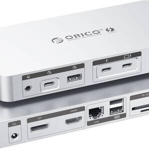 RICO Thunderbolt4 12-in-1 Mac Mini M4 ドッキングステーション 40Gbps デイジーフェイス機能付き 【管理番号:O184】