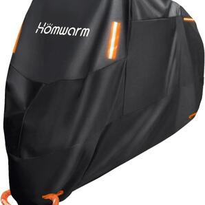バイクカバー 300D厚手 防水紫外線防止収納バッグ付き (XL, ブラック) 【管理番号:A14】