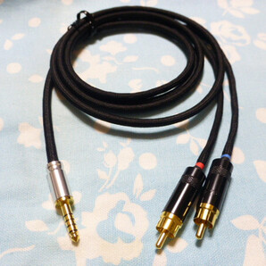 4.4mm5極 SONY Walkman WM1ZM2 WM1AM WM1Z WM1A (抵抗入) → RCA×2 据え置き へ 高品質ver ライン入力 MOGAMI 2534 150cm 少し長め ZX707