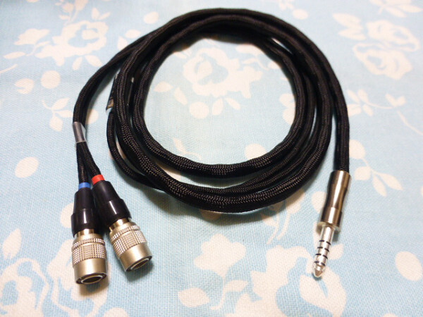 Mrspeakers ETHER AEON FLOW Dan Clark Audio シリーズ MOGAMI 2944 八芯 ブレイド編 4.4mm5極 銀メッキ 200cm 長め 黒布スリーブ 変更