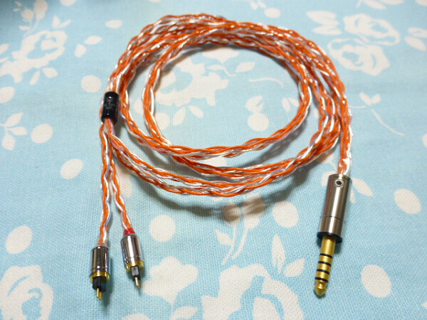Effect Audio ConX オーグライン+pt 撚り線 + ALO SXC Cryo 24awg 八芯 ブレイド編 4.4mm5極 テルル銅 OFC 高品質 IEM MMCX ( ロジウム 可