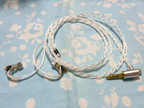JH Audio 4ピン 6N純銀撚り線 + 銀メッキOFC 八芯 ブレイド編 4.4mm5極 L字 固定抵抗 アッテネータ ( 3.5mm3極 可能 Roxanne Layla Angie