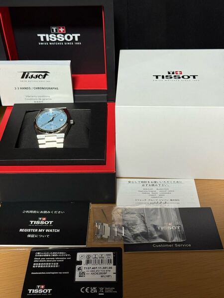 中古美品ティソ【TISSOT】 T137.407.11.351.00 PRX オートマティック パワーマティック80 アイスブルー ケース40mm 自動巻き 腕時計