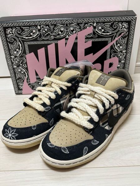 US8 新品 スペシャルボックス Travis Scott Nike SB Dunk Low トラヴィス スコット ダンクSB スニーカー JORDAN スニーカー ナイキ
