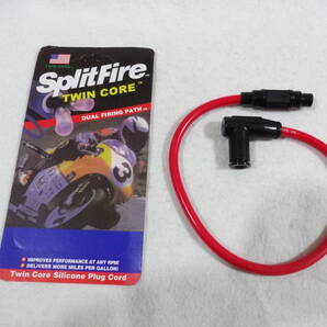 送料無料 未使用 新品保管 赤×黒 社外 プラグコード スプリット ファイア split fire TWIN CORE 汎用 8.8mmケーブル