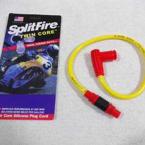 送料無料 未使用 新品保管 赤×黄色 社外 プラグコード スプリットファイア SplitFire TWIN CORE 汎用 8.8mmケーブル