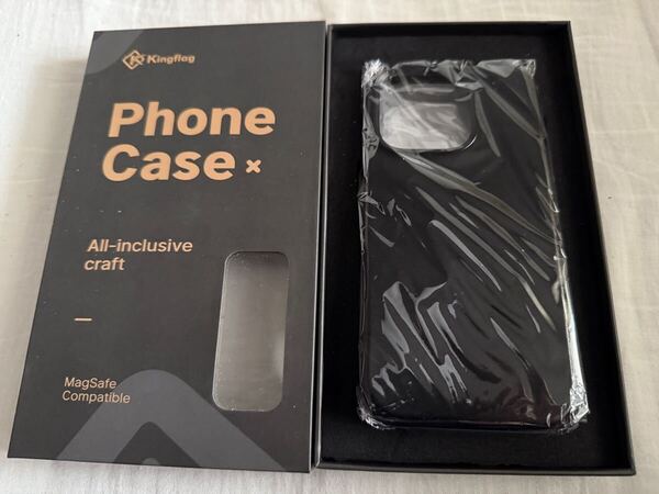 kingflag iPhone 16 Pro用 本革レザーケース ブラック MagSafe対応 オイルドワックス フルレザーカバー 黒