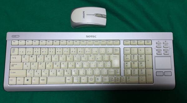 【中古(動作未確認ジャンク)・送料無料】ONKYO/SOTEC ワイヤレスキーボード&マウス KG-0609 MG-0570T 部品取り ジャンク扱いで