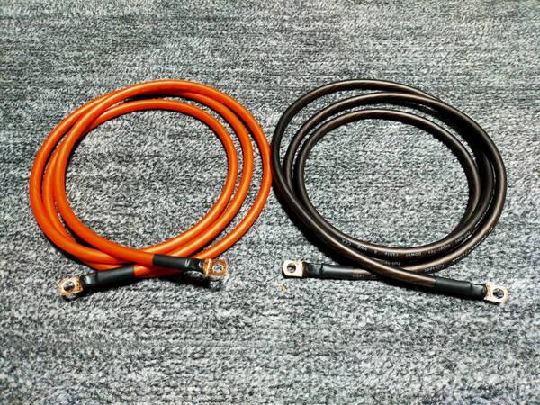 【新品未使用】長さ 各2m 4AWG 正弦波インバーター用 電源ケーブル 赤黒セット 24V/4000W 12V/2000Wまで対応(その2)