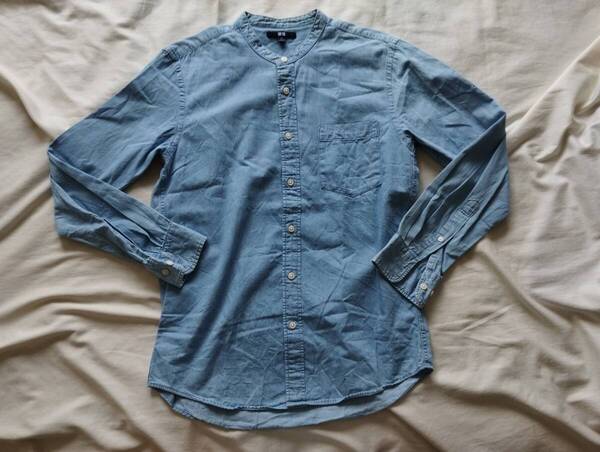 OLD Uniqlo ユニクロ デニムシャツ M スタンドカラー