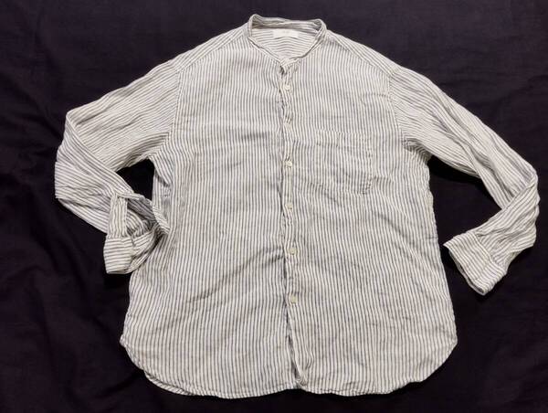 OLD UNIQLO バンドカラーリネンシャツL