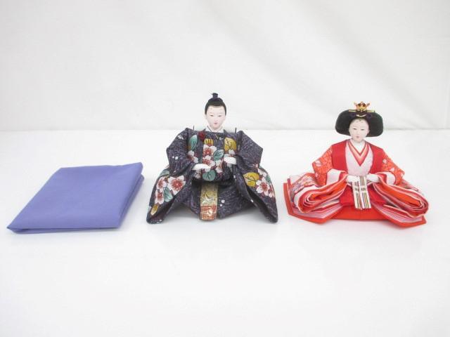雛人形 立雛 平安ひひな 親王飾り 正絹 金銀箔押し桜ピンク屏風