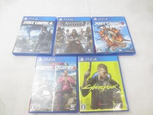 【同梱可】中古品 ゲーム プレイステーション4 PS4ソフト 5点 サイバーパンク2077 アサシン クリード シンジケート