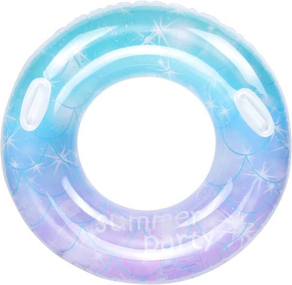 浮き輪 大人用 浮輪 子供 うきわ フロート 持ち手付き 水遊び用 キラキラ O型 スイミング 直径 100cm